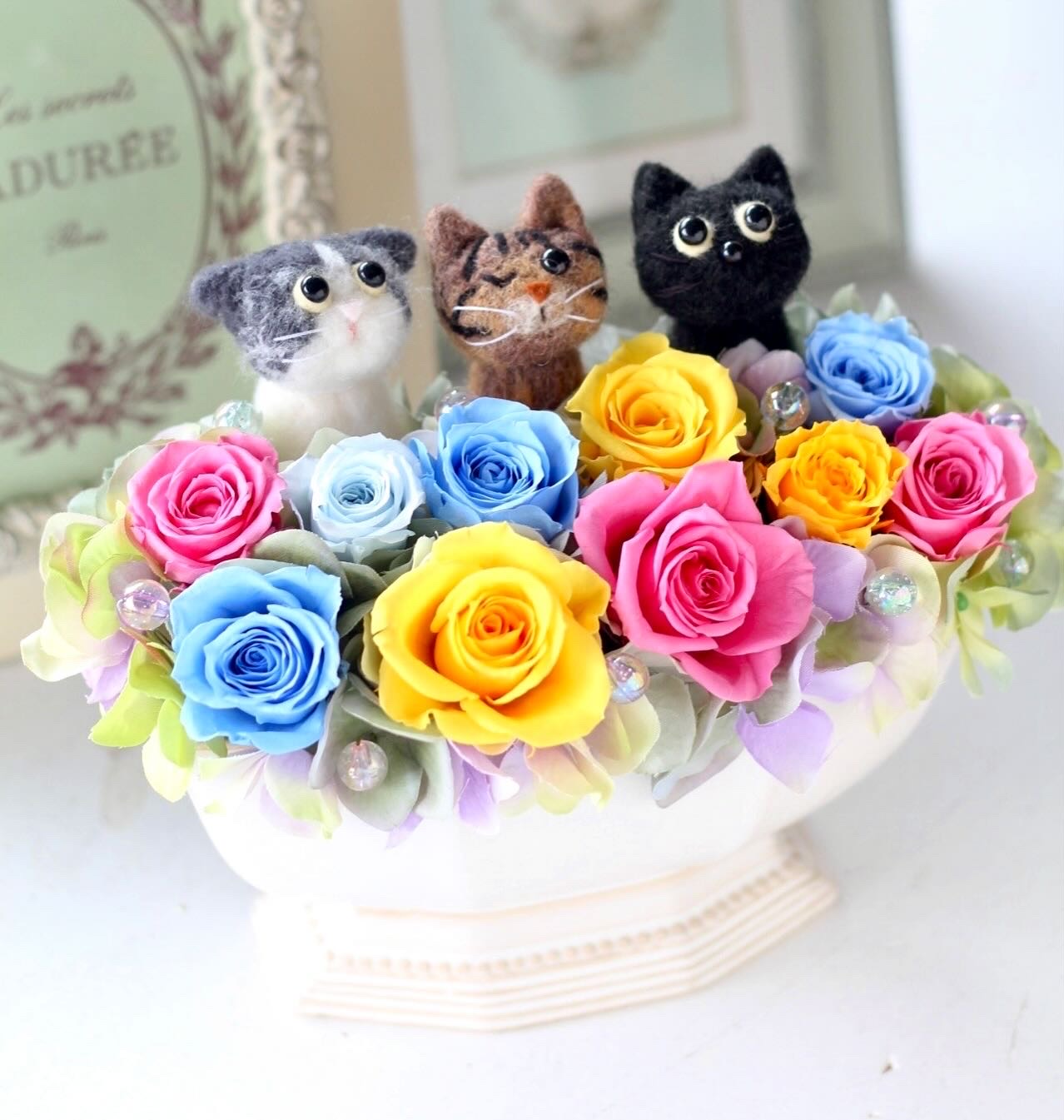 画像: トリプル猫アレンジC（黒猫・トラ猫・スコティッシュ)